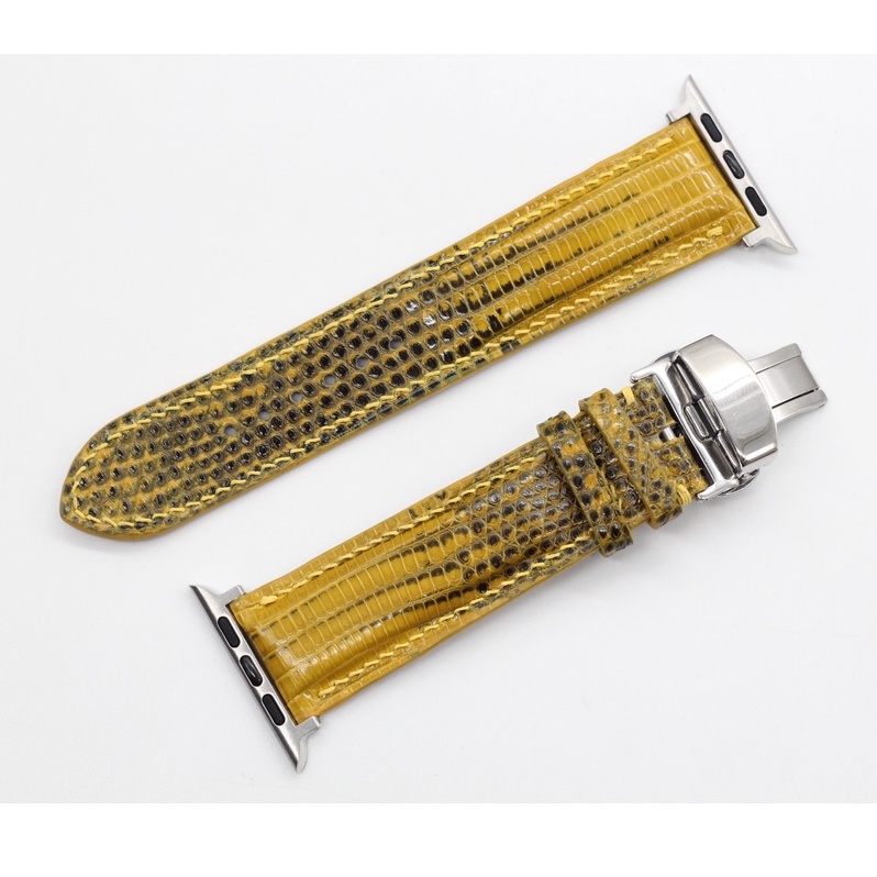 [Khóa Gập] Dây Đeo Thay Thế  Apple Watch Da Kỳ Đà Được Hoàn Thiện Thủ Công Phù Hợp Với Các Dòng Series 2,3,4,5,6,7,SE