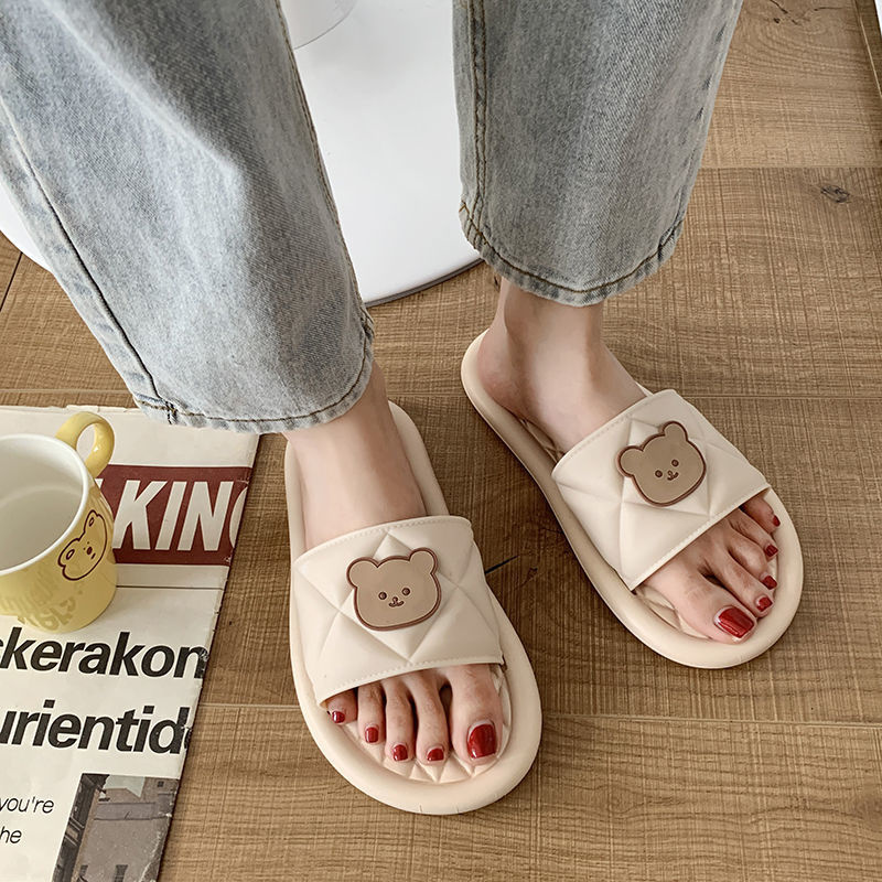 IELGY Dép đi trong nhà đế mềm chống trượt họa tiết hoạt hình dễ thương thời trang dành cho nữ