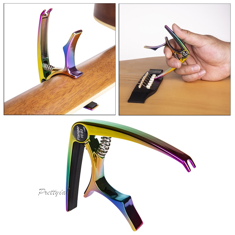 [PRETTYIA1]Guitar Capo for 6-String Acoustic Electric Guitars, Bass,Mandolin,Ukulele