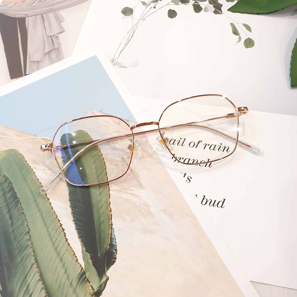 Kính gọng mảnh vuông đa giác nam nữ Emilie eyewear chất liệu kim loại phụ kiện thời trang 72328 | BigBuy360 - bigbuy360.vn