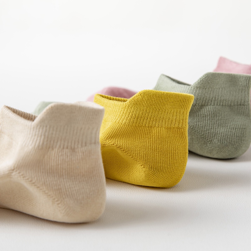 Summer Women Low top Socks Plain 100% Cotton Non-slip Female Casual Invisible Socks Elastic Slipper Socks