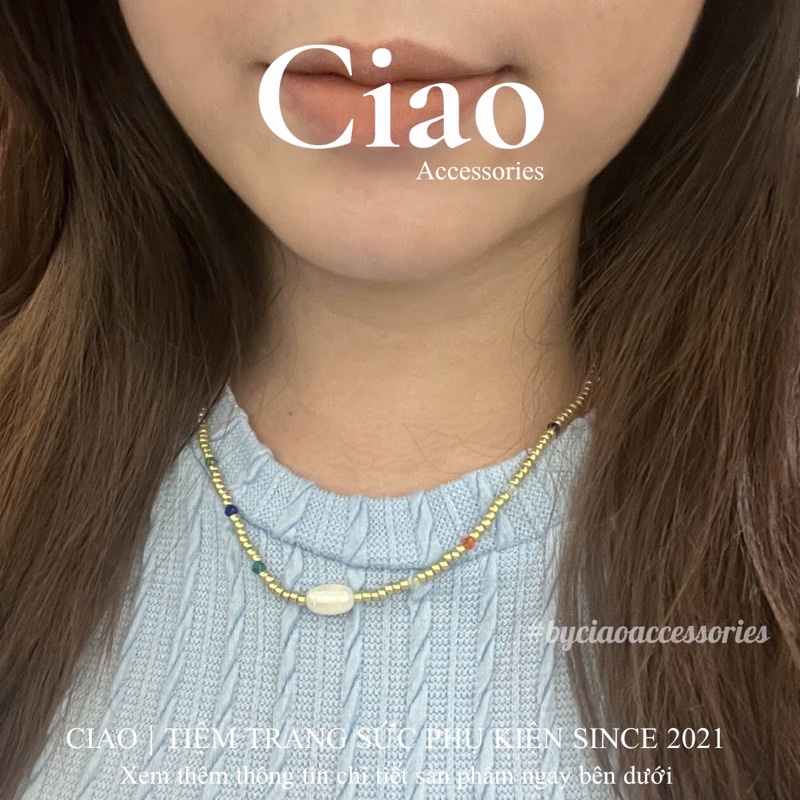 [HOẢ TỐC 1H] Dây chuyền/ Vòng cổ hạt cườm kết hợp hạt trai nước ngọt thiết kế mới lạ Olivia Ciao
