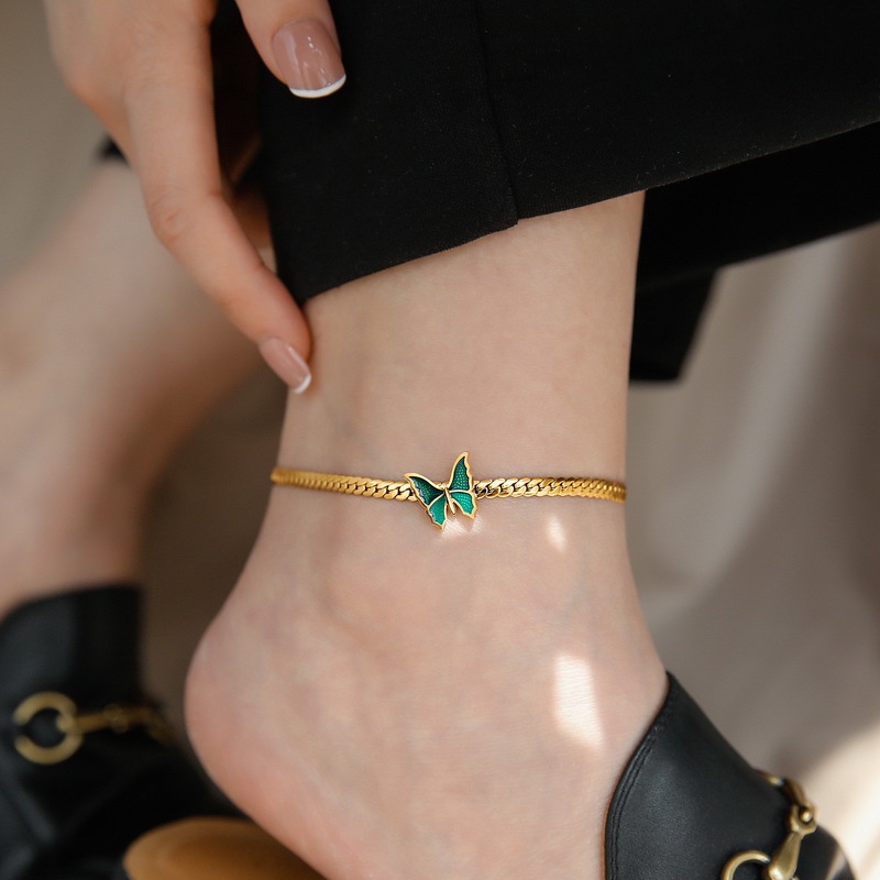 Lắc Chân Mạ Vàng 18K Thiết Kế Đơn Giản Thời Trang Mùa Hè Mới Cho Nữ