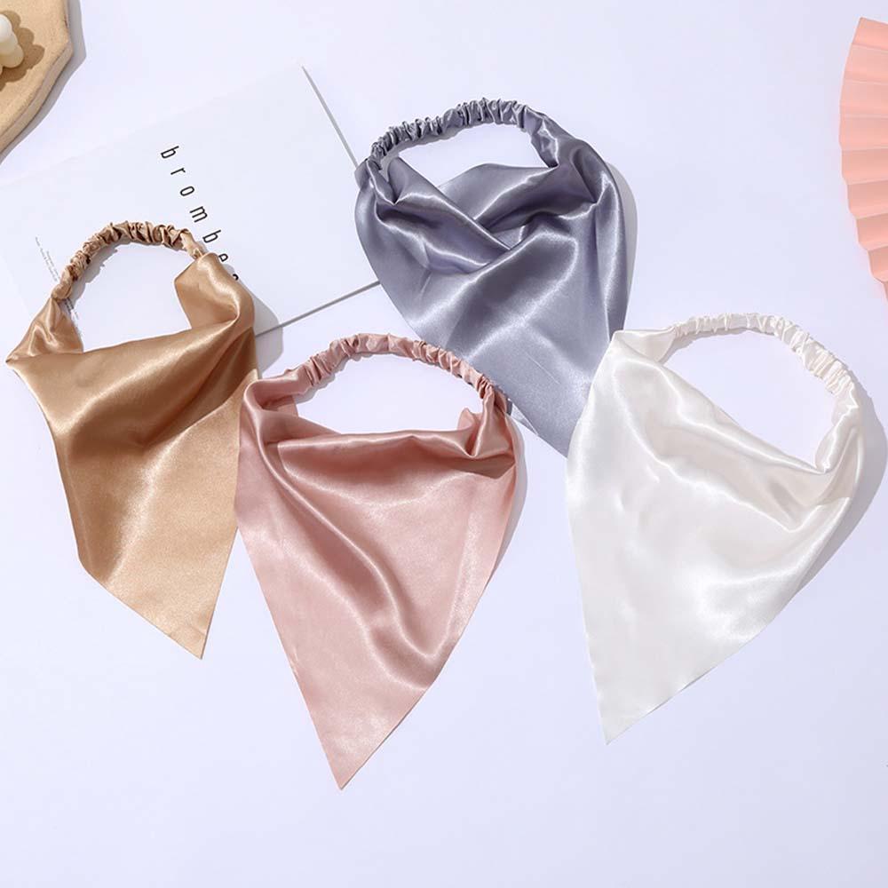 Băng Đô Cài Tóc Lụa Satin Hình Tam Giác Lấp Lánh