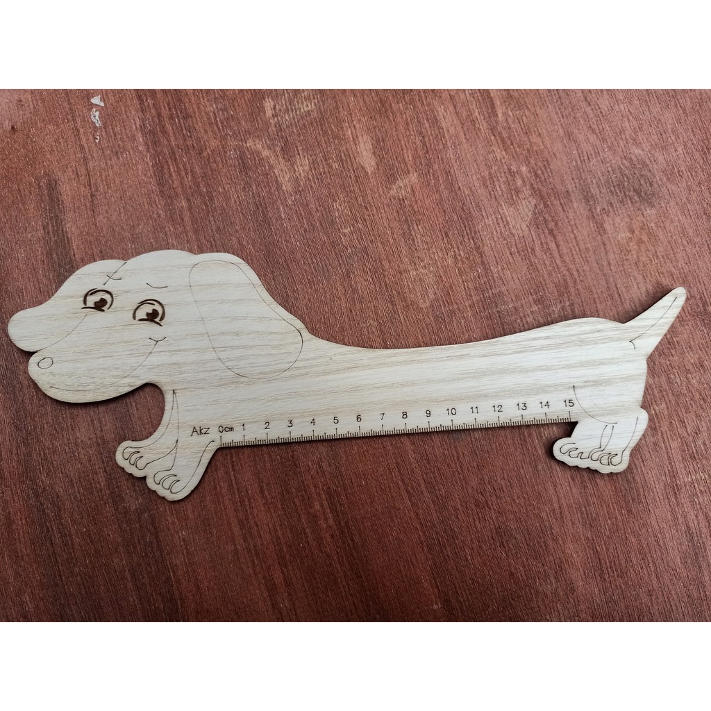 Thước kẻ gỗ cute hình các con vật dễ thương