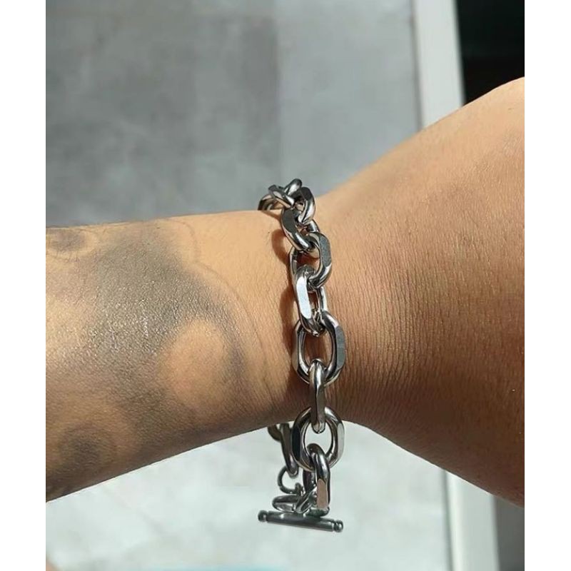 Vòng tay mắt xích nam nữ Unisex thép titan không gỉ phong cách Hiphop thời trang Hàn Quốc