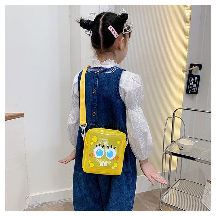 Túi Đeo Chéo Trong Suốt Chống Nước Hình SpongeBob Dễ Thương