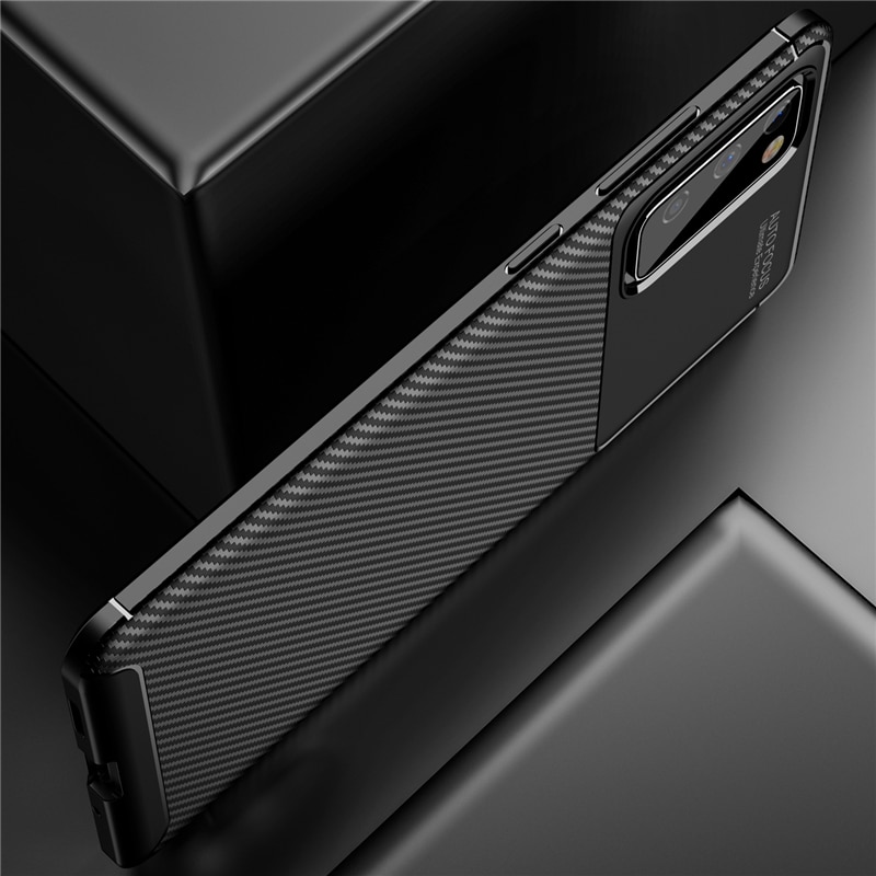 Xiaomi Poco M3 Case Soft Silicon Cover Carbon Fiber TPU Shockproof Cover