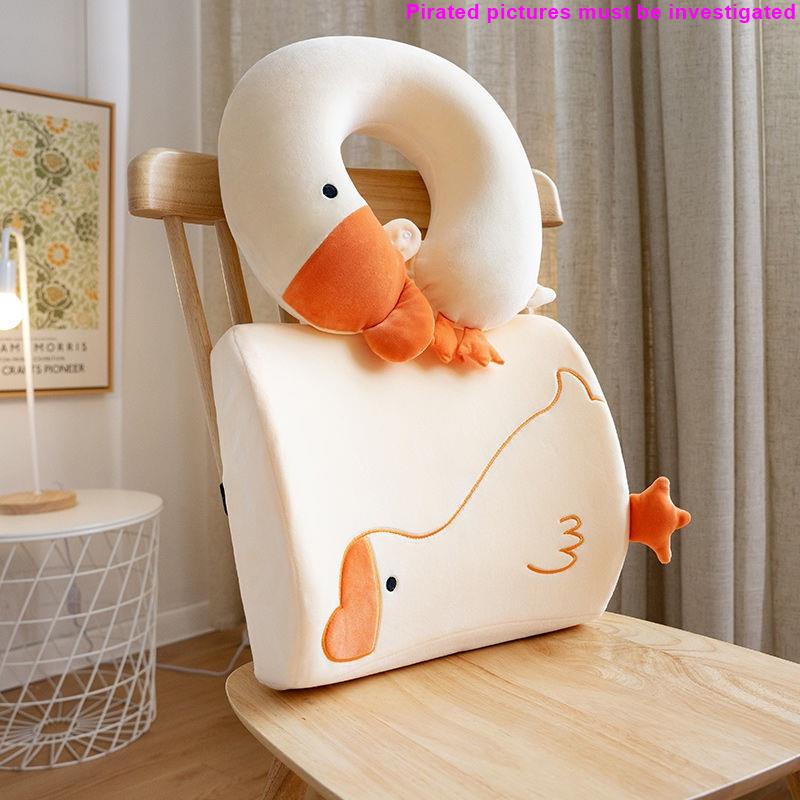 Gối Kê Cổ Hình Chữ u Thiết Kế Hình Chú Vịt Dễ Thương Tiện Dụng Cho Văn Phòng/ Xe Hơi