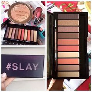 Bảng màu mắt Revolution Slay + kem lót mắt.