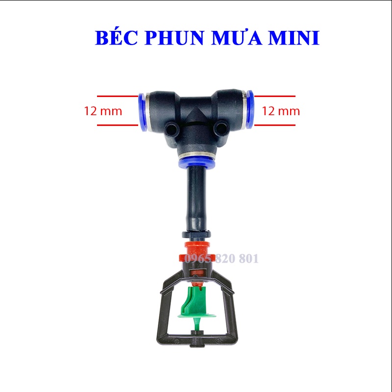 Béc phun mưa mini xoay 360 kèm T nối nhanh