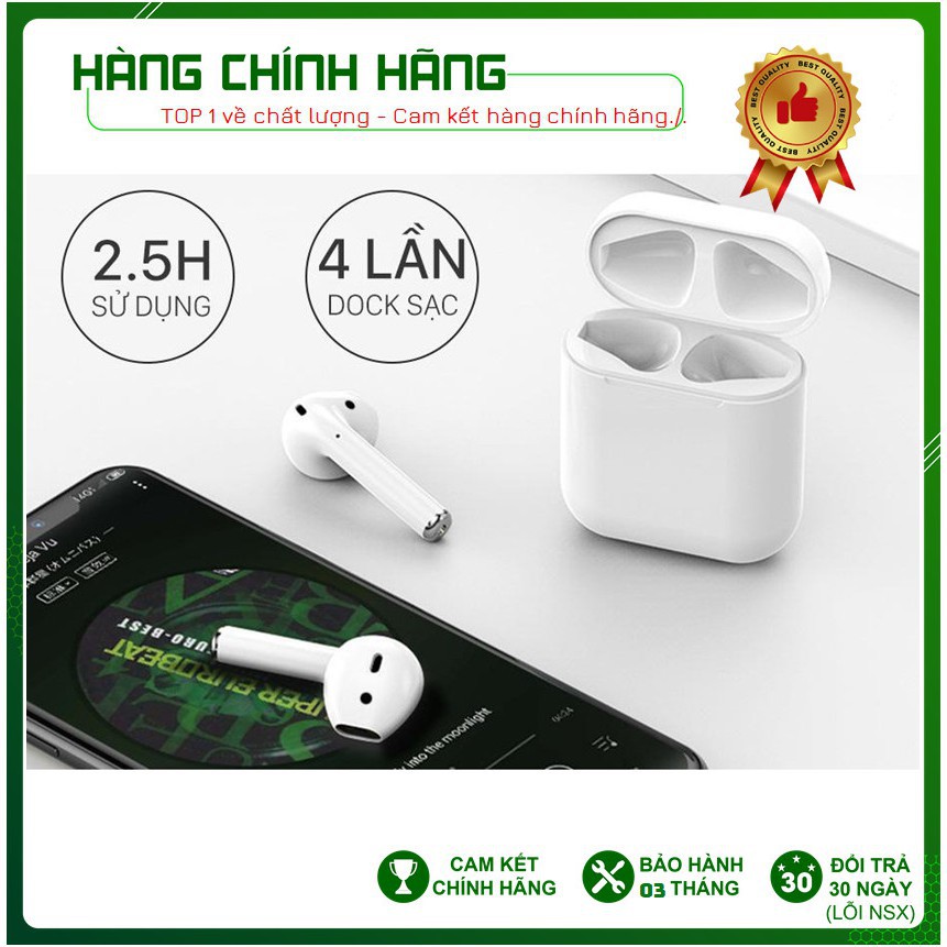 [Giá Hủy Diệt - Bảo hành 1 đổi 1] Tai Nghe i12 TWS Bluetooth 5.0 | Cảm ứng chạm | Mở nắp kết nối cho IOS & Android