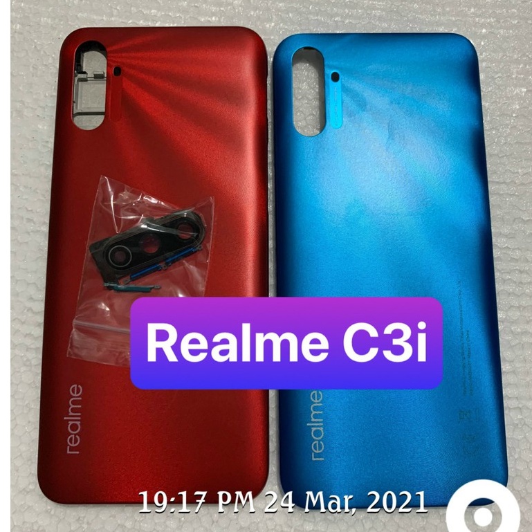 bộ vỏ realme C3i - gồm lưng , sườn và đủ phím nhựa