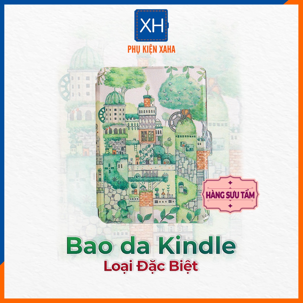 Bao Da Máy Đọc Sách Kindle Paperwhite 4 Lâu Đài Rừng Cây - Phụ Kiện Xaha