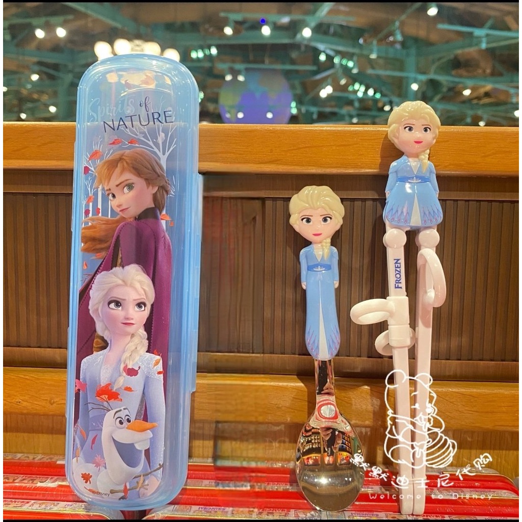 Các set bộ dụng cụ ăn uống 2,3,4 món muỗng + đũa + nĩa + hộp Disney hình công chúa Elsa Frozen 2
