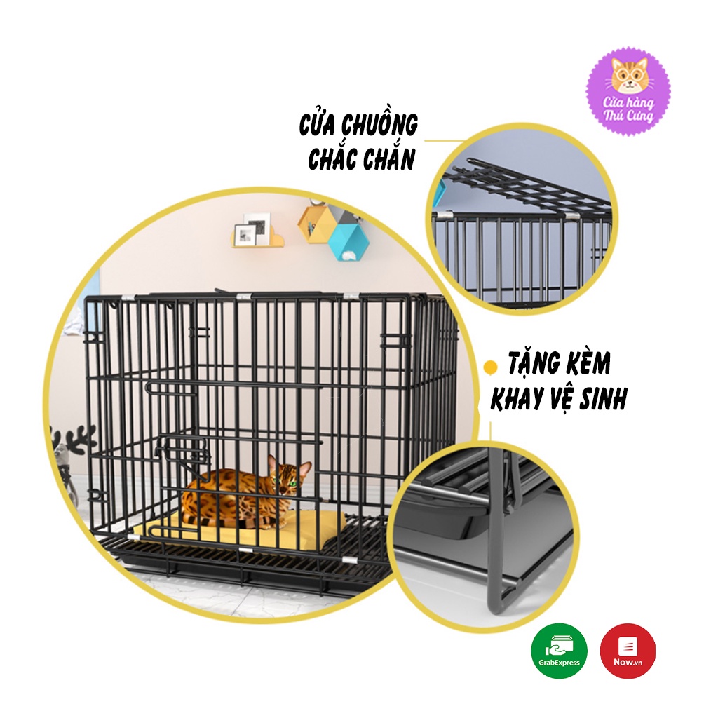 Chuồng Chó Mèo Lồng Chó Mèo Sơn Tĩnh Điện Tặng Kèm Khay Vệ Sinh - Pet Cưng