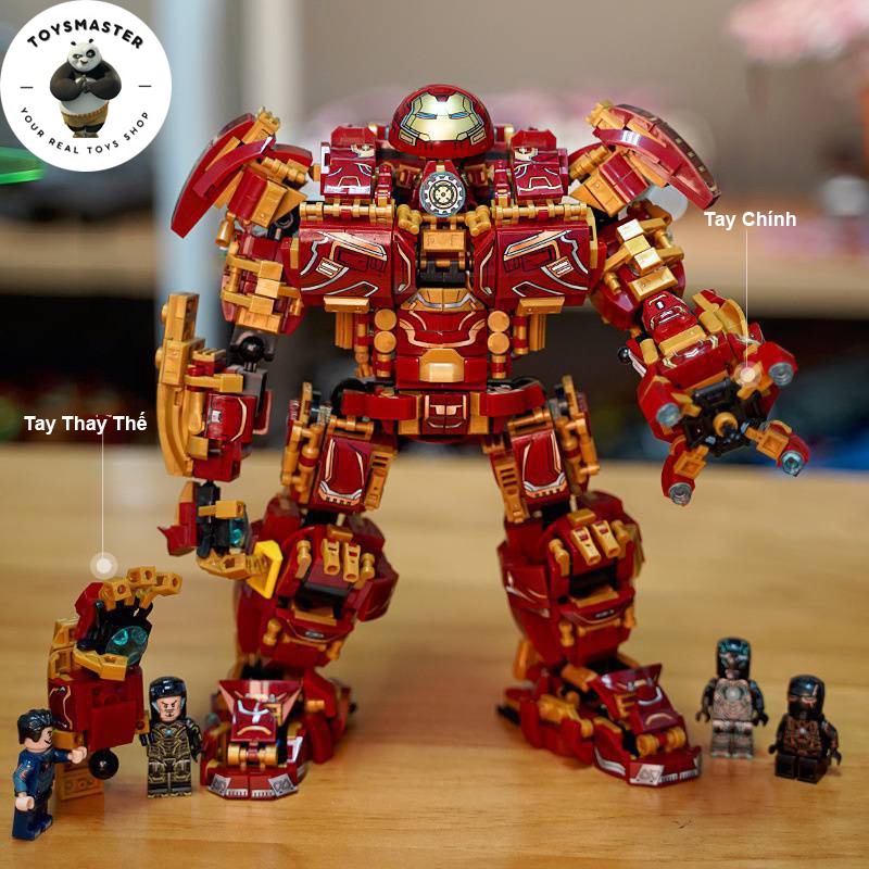 Đồ Chơi Lắp Ráp Kiểu LEGO Mô Hình Mecha HulkBuster Age Of Ultron Người Sắt Khổng Lồ Xanh Model 76026 Với 1450 Mảnh Ghép