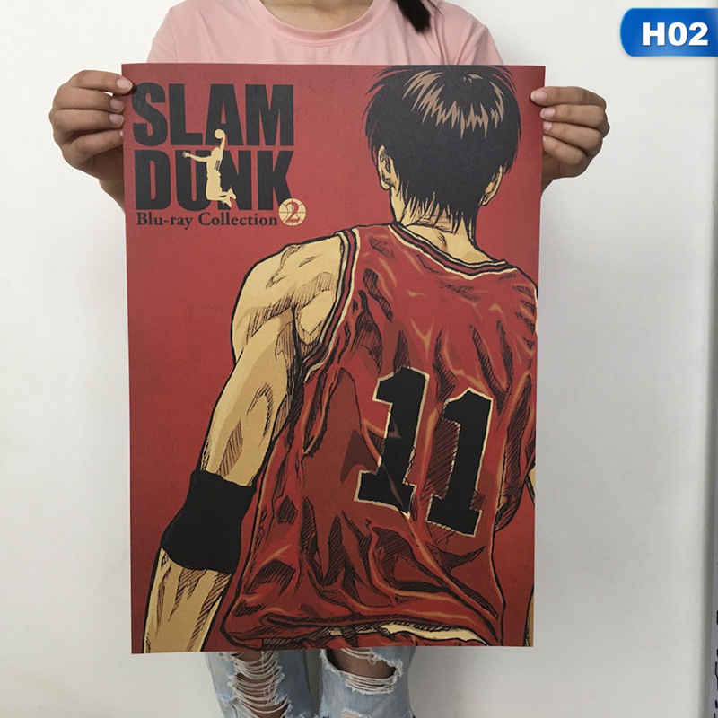 Poster Phim Hoạt Hình Slam Dunk Phong Cách Retro