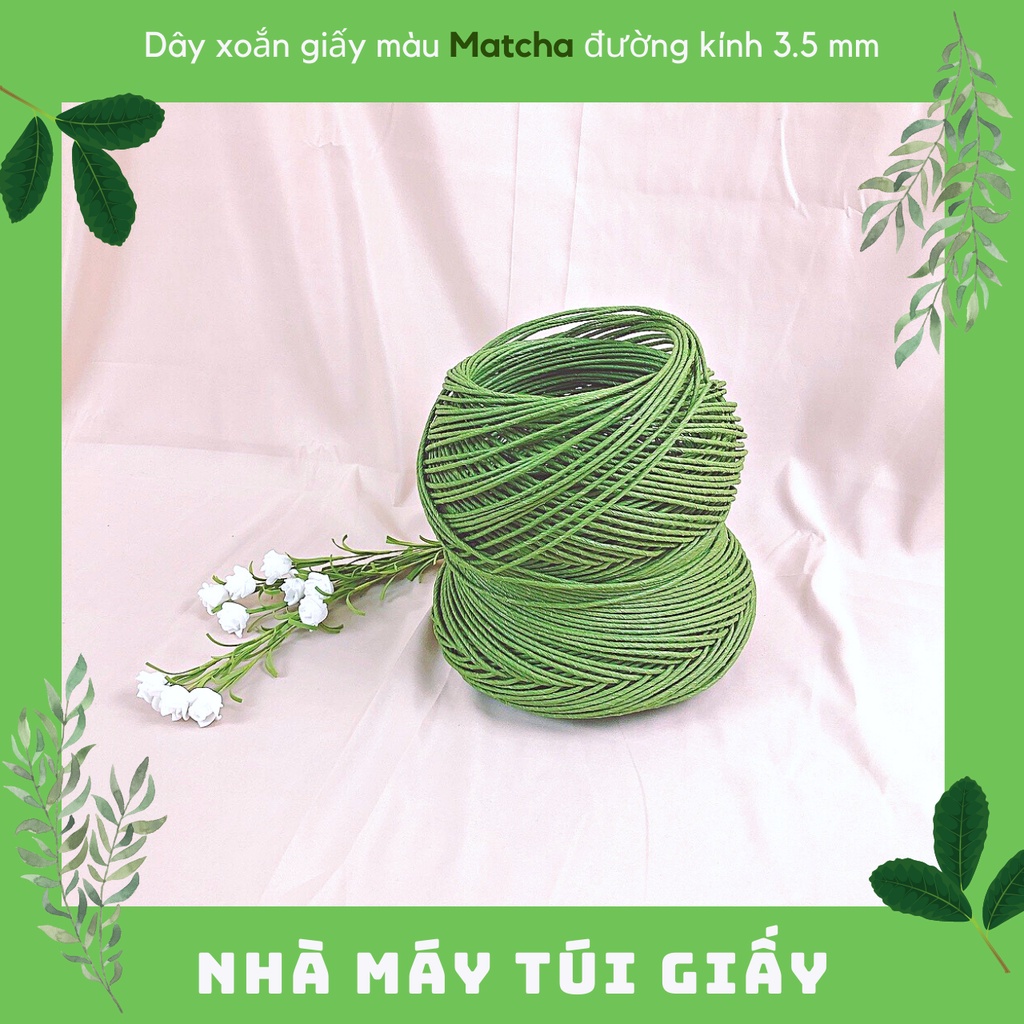 [RẺ NHẤT]  SET 2KG DÂY THỪNG GIẤY KRAFT MÀU MATCHA