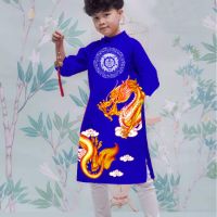 Áo dài gấm bé trai có kèm quần