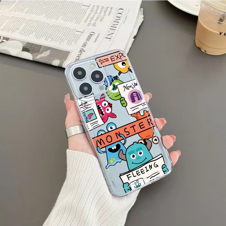 Ốp Điện Thoại TPU Hình Vuông Họa Tiết Quái Vật Cho Xiaomi Redmi Note 11 12 Pro 5G 11S 10 Pro 4G 10S Redmi 12C 11A 10C 9C