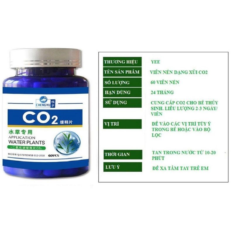 Co2 Dạng Viên Nén Cho Bể Thủy Sinh - Hãng SunSun Co2 Viên - GuppyXanh