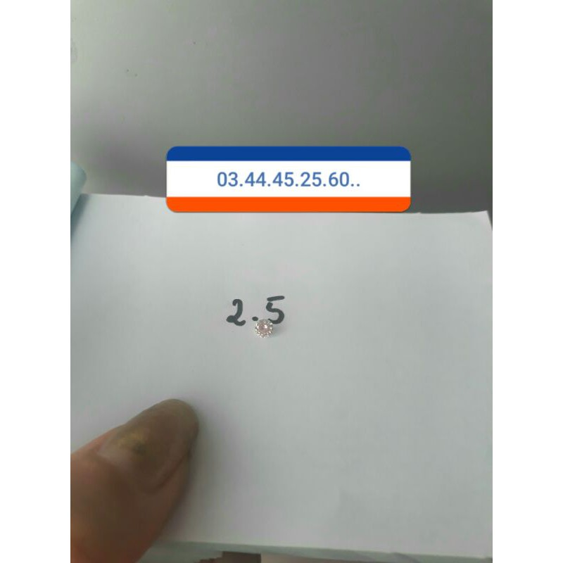 Đá Đính Răng, Đá nữ Trang cao cấp 2.5 combo 2 viên