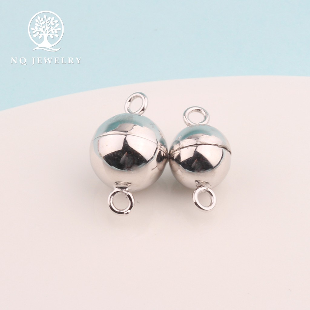 Charm bạc nam châm bạc tròn treo - NQ Jewelry