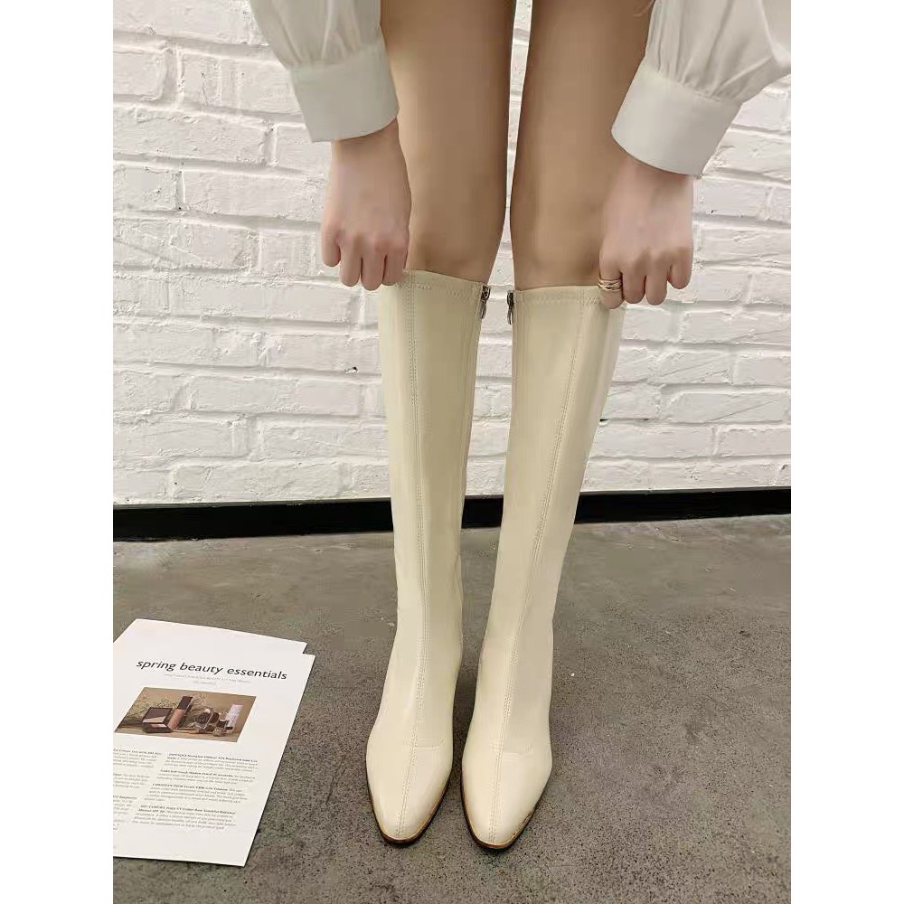 Bốt đùi nữ Q89 cổ cao chất da cao cấp đế vuông 7 cm khóa cạnh phong cách ulzzang hàn quốc trẻ trung hot mùa đông 2021 | BigBuy360 - bigbuy360.vn