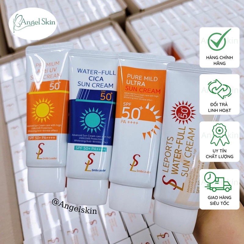 Kem chống nắng vật lý lai hoá học cho da nhạy cảm Smile Leader Sun Cream 60ml Hàn Quốc