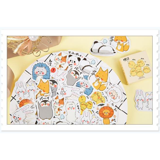 Bộ 46 Sticker Hàn Quốc hình con vật dễ thương dán trang trí E28