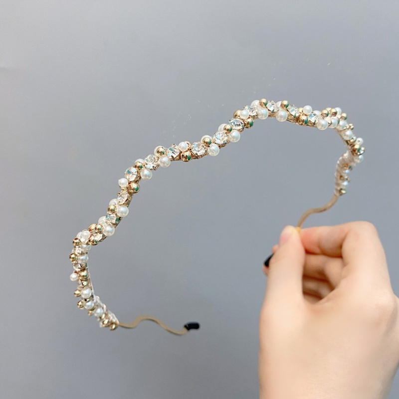 Flgo Băng Đô Đính Đá Ngọc Trai Thời Trang Thanh Lịch Dùng Làm Đạo Cụ Chụp Ảnh Tiệc Tùng