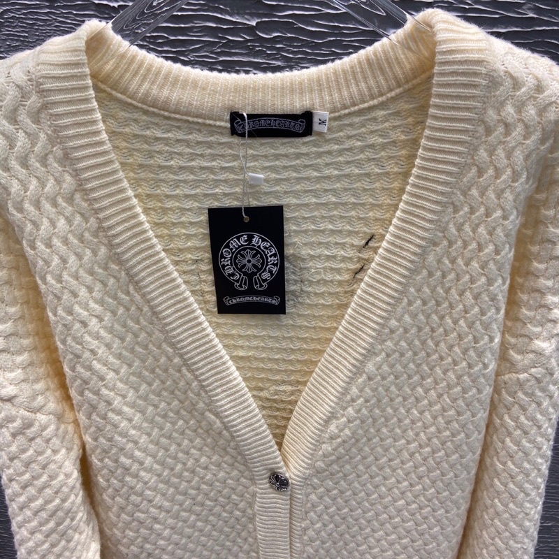 Áo khoác len cardigan thời trang thêu logo thương hiệu Chrome Hearts 2021 cao cấp