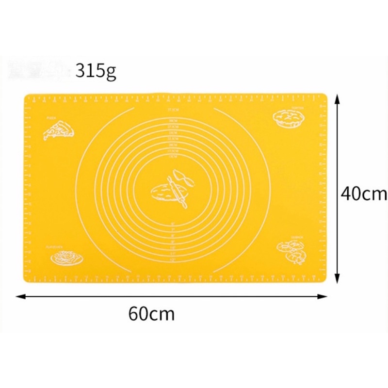 Thảm nhào bột làm bánh bằng silicon chống dính,cán lăn bột silicon và dao cắt bột làm bánh tiện dụng