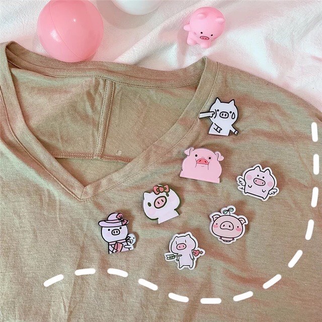 Sticker ghim cài áo balo hình hoạt hình dễ thương phong cách Hàn Quốc - 901