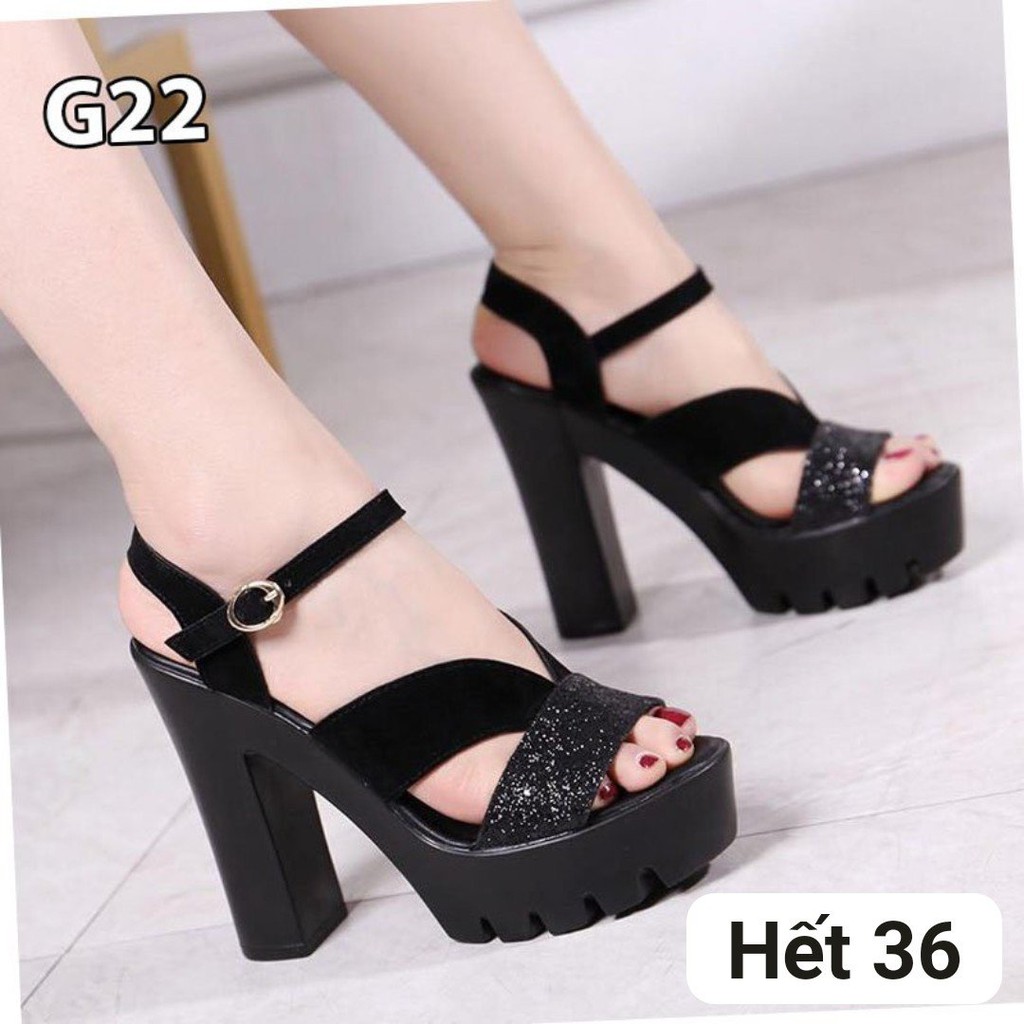 Giày Sandal Nữ Cao Gót Đế Vuông Thời Thượng Sang Trọng. Gót Cao Từ 5P Đến 10P