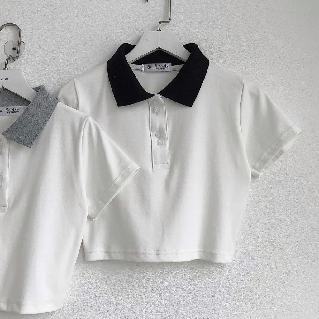 (XẢ SALE) Set bộ áo polo croptop phối cổ kèm quần 1 line, năng động, cá tính_Bee's Store | BigBuy360 - bigbuy360.vn