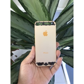 vỏ iphone 5 màu vàng gold viền vàng kính đen