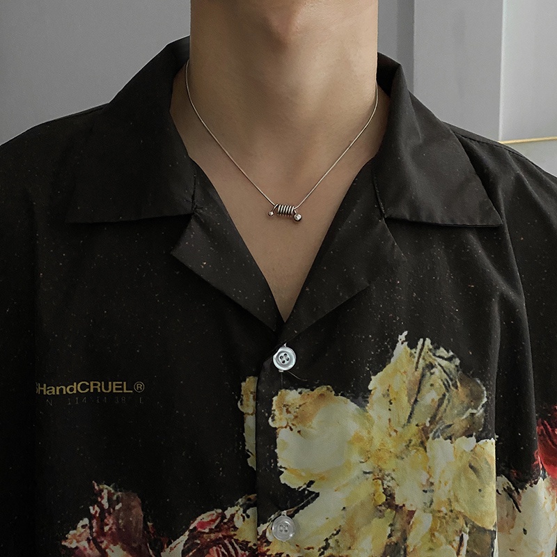 Vòng cổ Thép Titan Đính Hạt Phong Cách Hip Hop Thời Trang