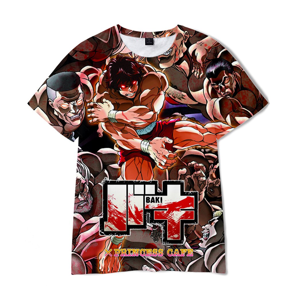Áo Thun In Hình Truyện Tranh Baki The Grappler Phong Cách Harajuku