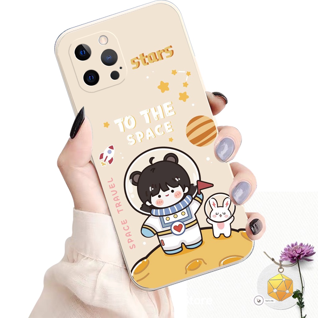 Ốp lưng Iphone 11/ 11 Pro/ 11 Promax/ 12/ 12 Pro/ 12 Promax in hình phi hành gia dễ thương