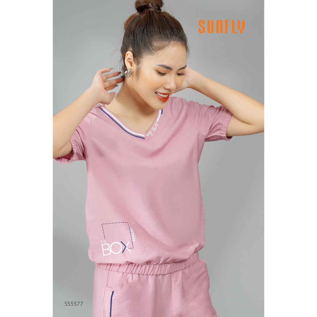 Bộ mặc nhà Sunfly - Bộ lụa tay lỡ quần dài SS5577 (kèm hình thật, video)