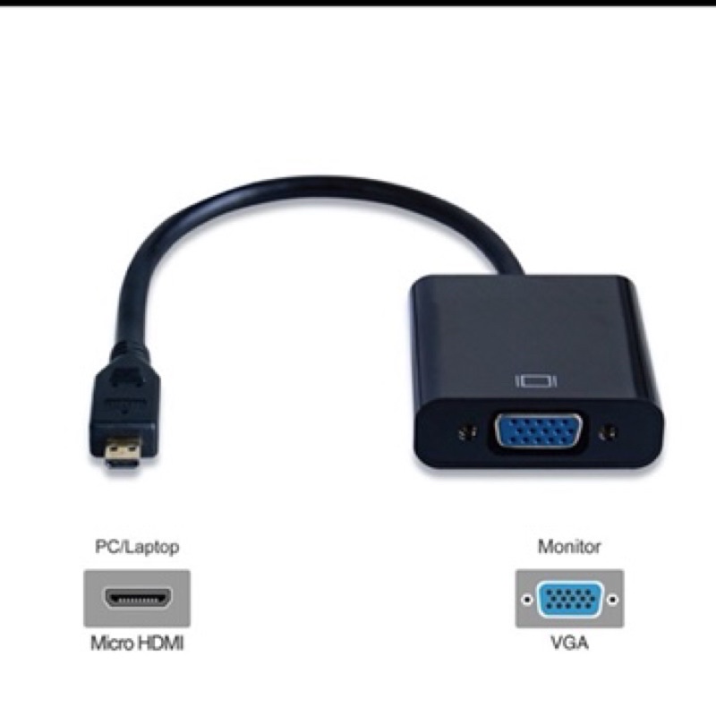 Cáp Micro HDMi To VGA + Audio - Cáp Chuyển Micro HDMI Sang VGA ( Màu Ngẫu Nhiên ) full box, hàng cao cấp, giá rẻ.