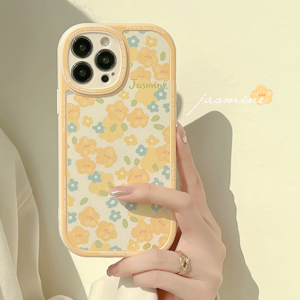 SẴN CHO IPHONE 14 - Ốp lưng cho iphone - Ốp hoa nhí nền vàng vintage siêu xinh