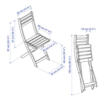 [Xuất khẩu IKEA] Ghế Gấp Gọn ASKHOLMEN Chính hãng, Gỗ Tràm Chịu Mưa Nắng