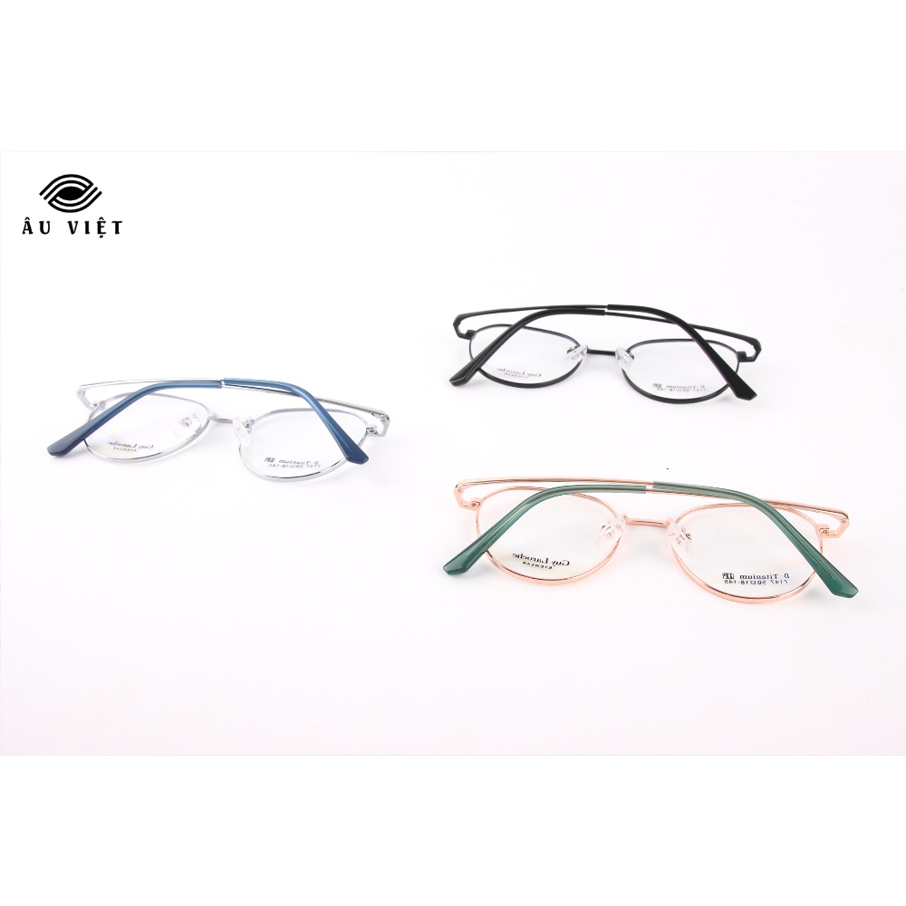 Gọng kính GL 7147 dáng tròn màu vàng/bạc/đen Full box