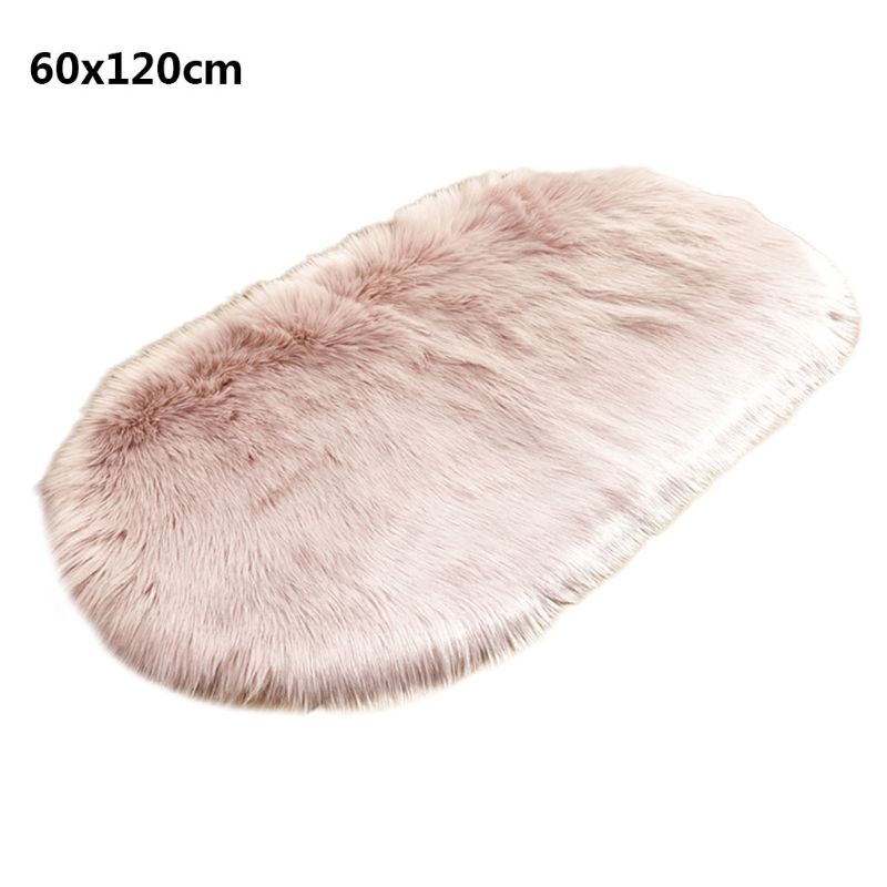 Thảm Lông Siêu Mềm Hình Oval Cho Bé Chơi
