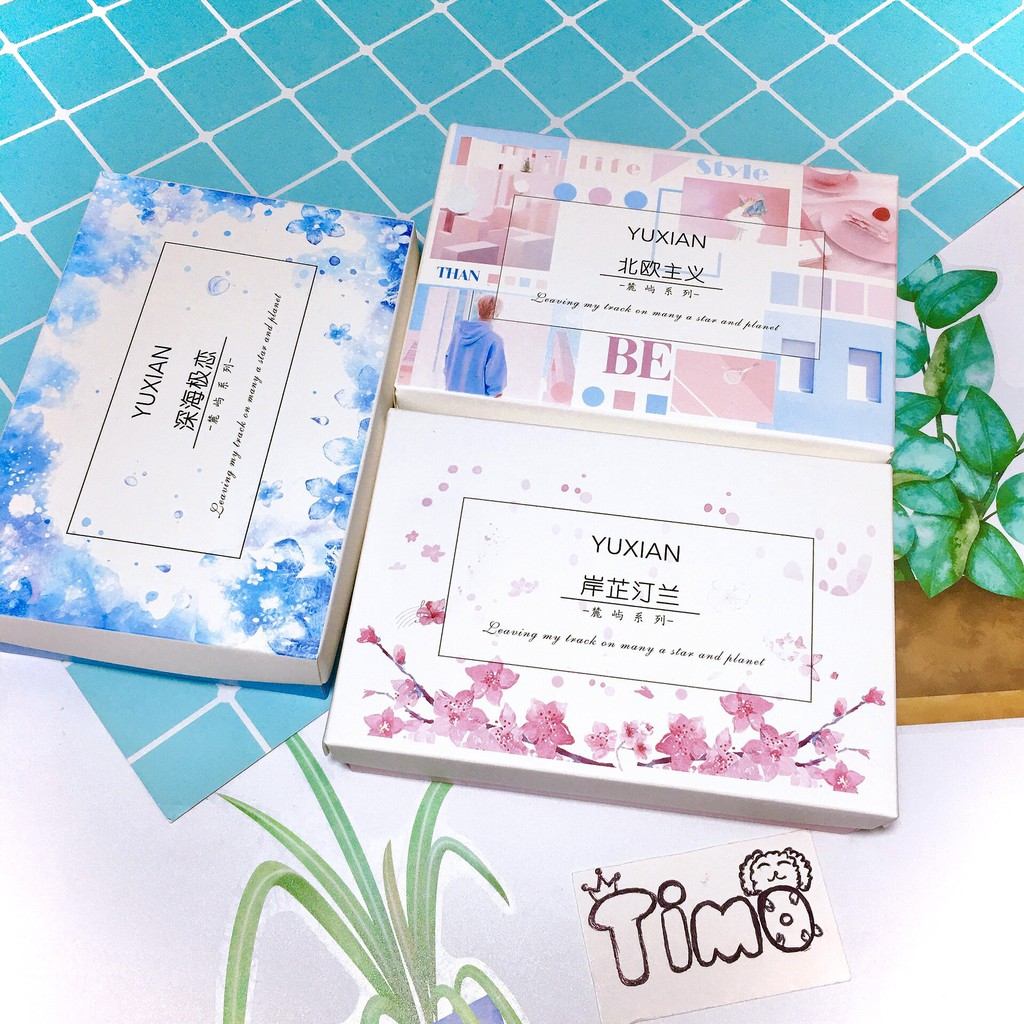 Hộp Washi Tape Và Set Washi Vintage Hình Dán Nhiều Chủ Đề Trang Trí Sổ Scrapbook Planner Takenote Cuộn Sticker Xinh