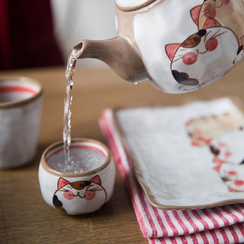 Ấm trà hình chú mèo dễ thương phong cách Nhật Bản