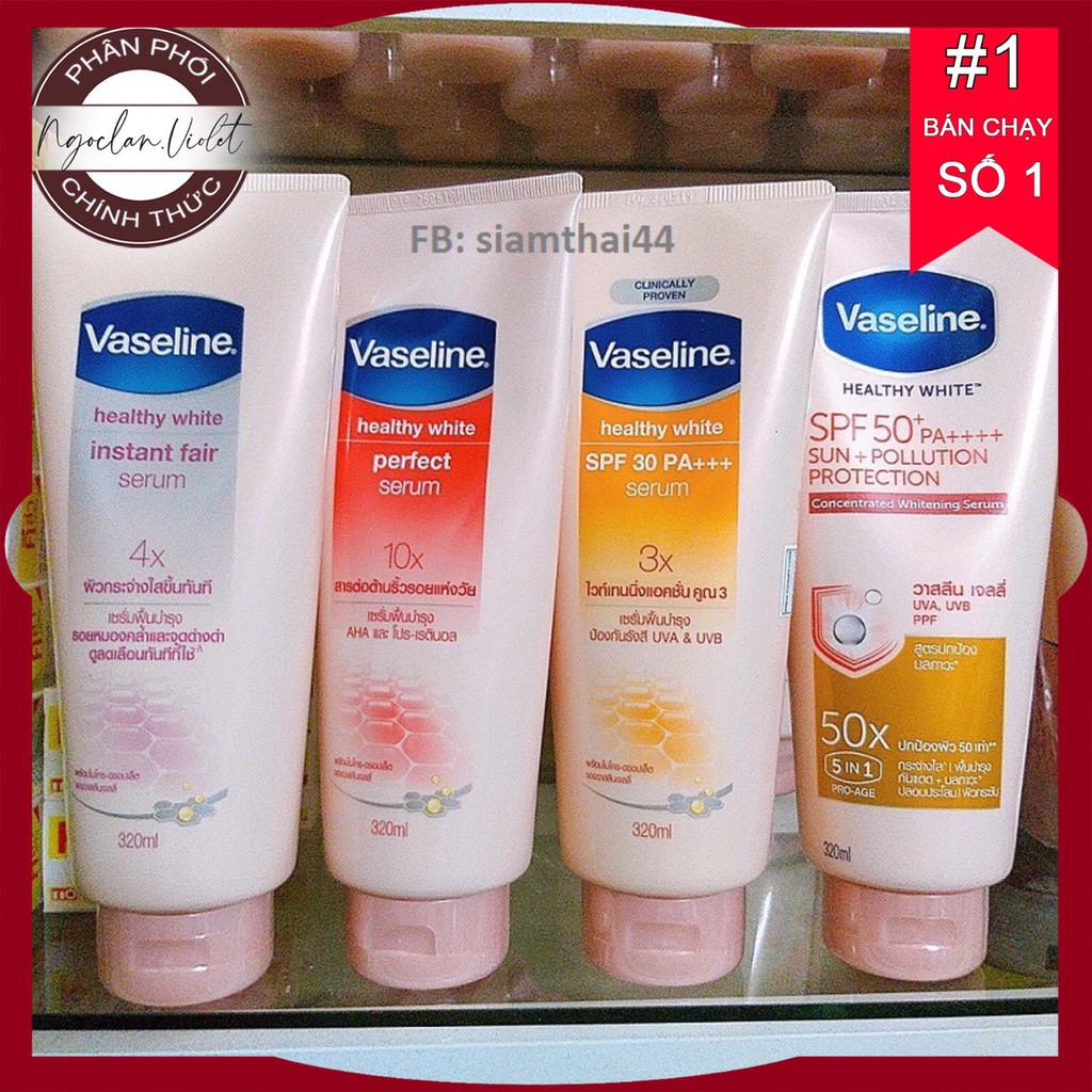 Huyết Thanh Dưỡng Thể Healthy White Instant Fair Serum Vaseline 3X , 4X ,10X , 50X